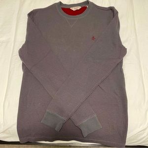 Original Penguin Gray/Maroon Thermal Pullover Size L